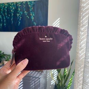 Kate Spade Velvet Cosmetic Pouch